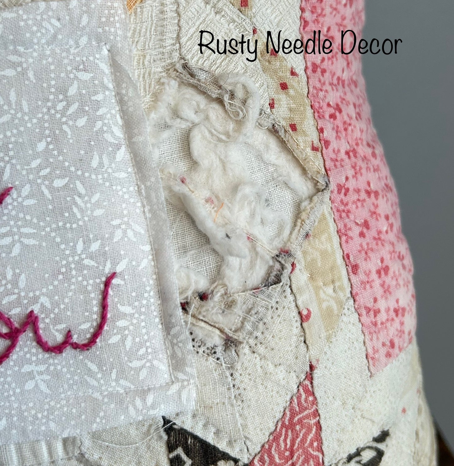 Vintage Hand Embroidered Be Still And Know Quilt Pillow