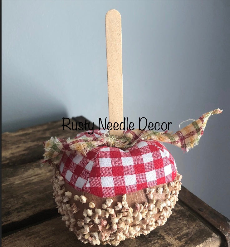 Hand Made Stuffed Fabric Caramel Apple