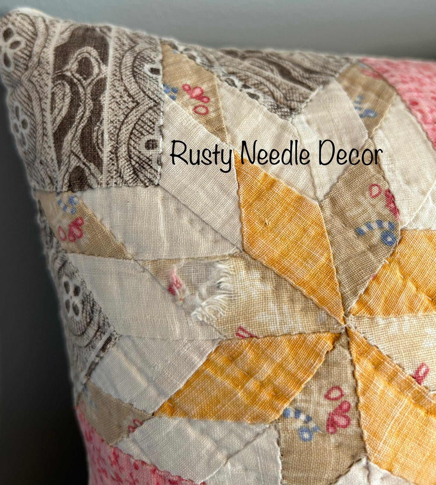 Vintage Hand Embroidered Be Still And Know Quilt Pillow