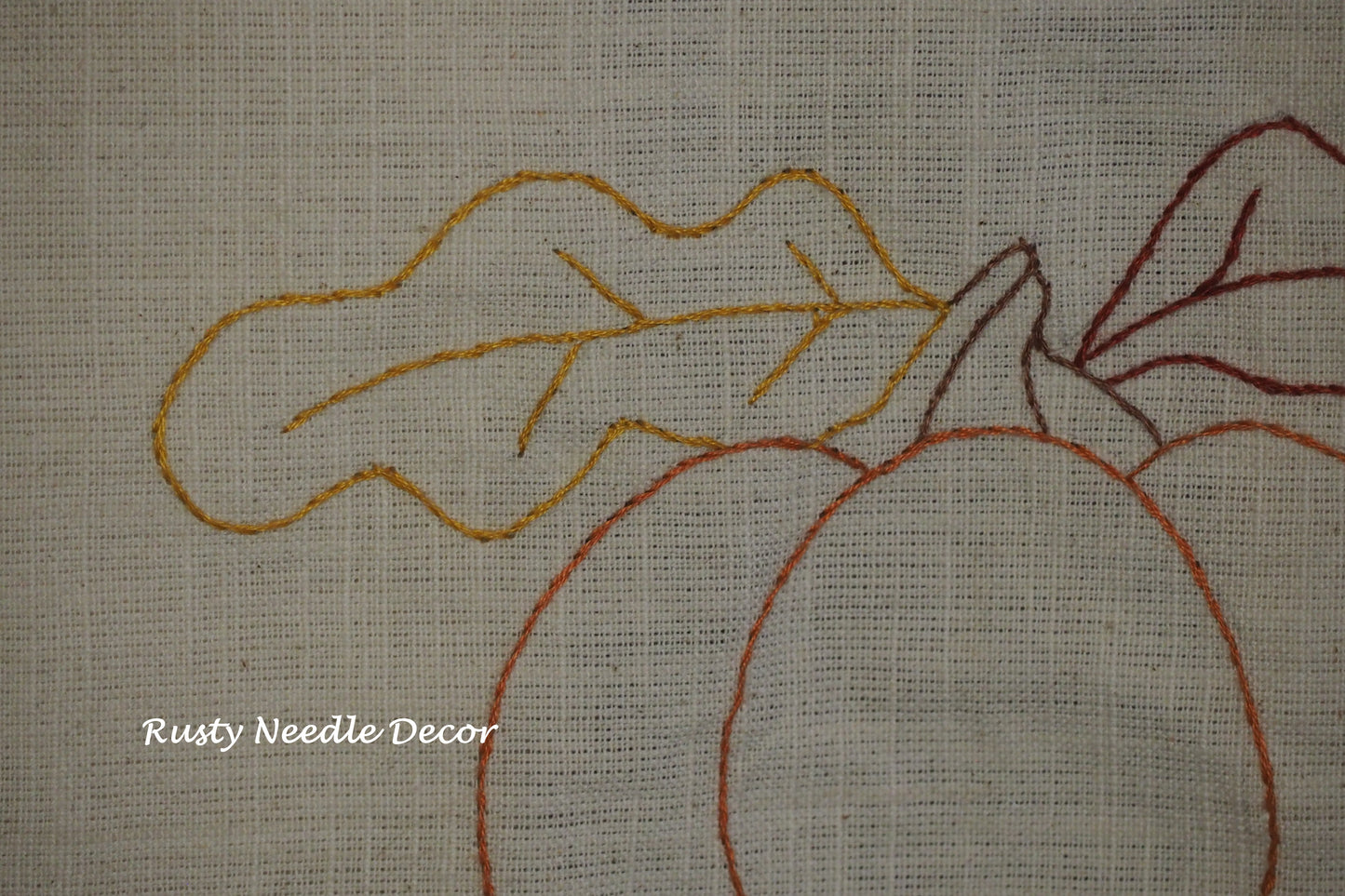 Hand Embroidered Autumn Decorative Dish Towel