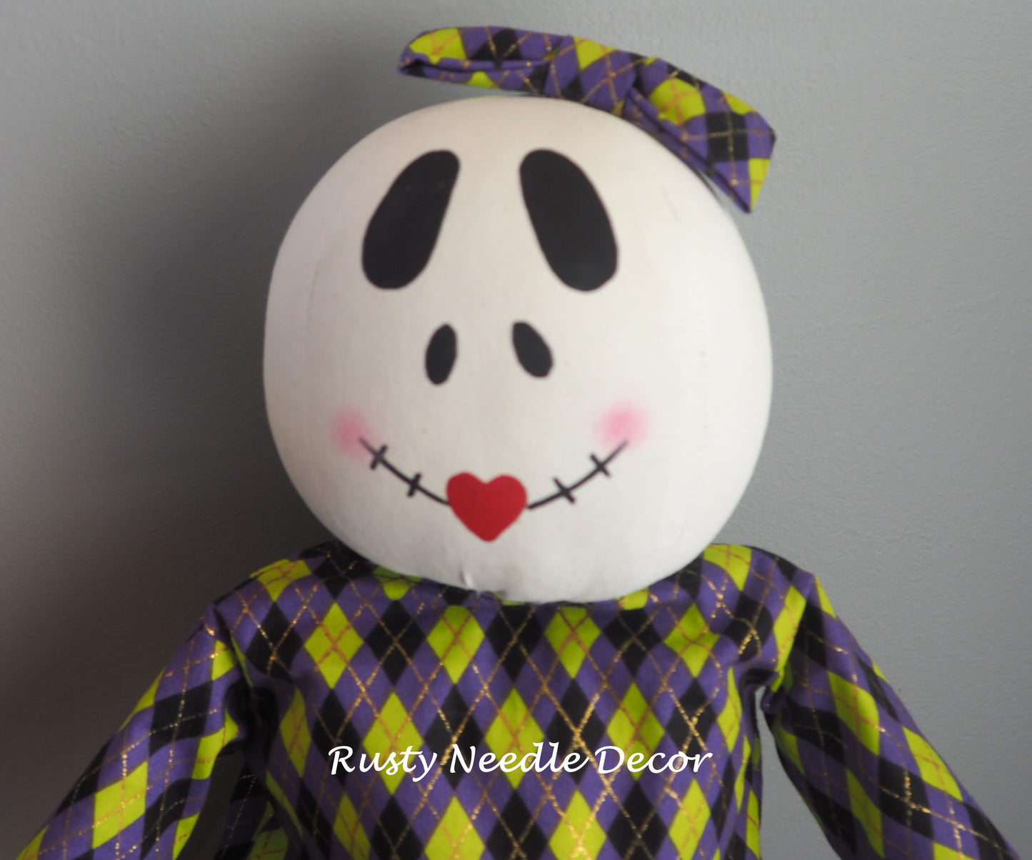 Hand Made Stuffed Halloween Ms. Skeleton Doll