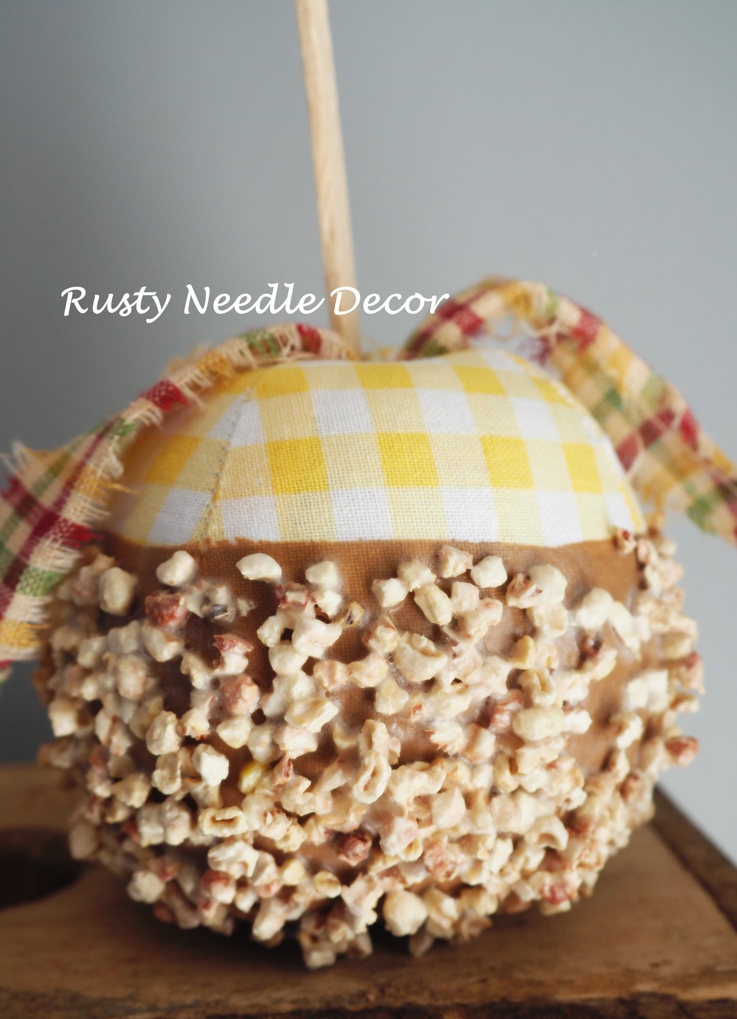 Hand Made Stuffed Fabric Caramel Apple Yellow