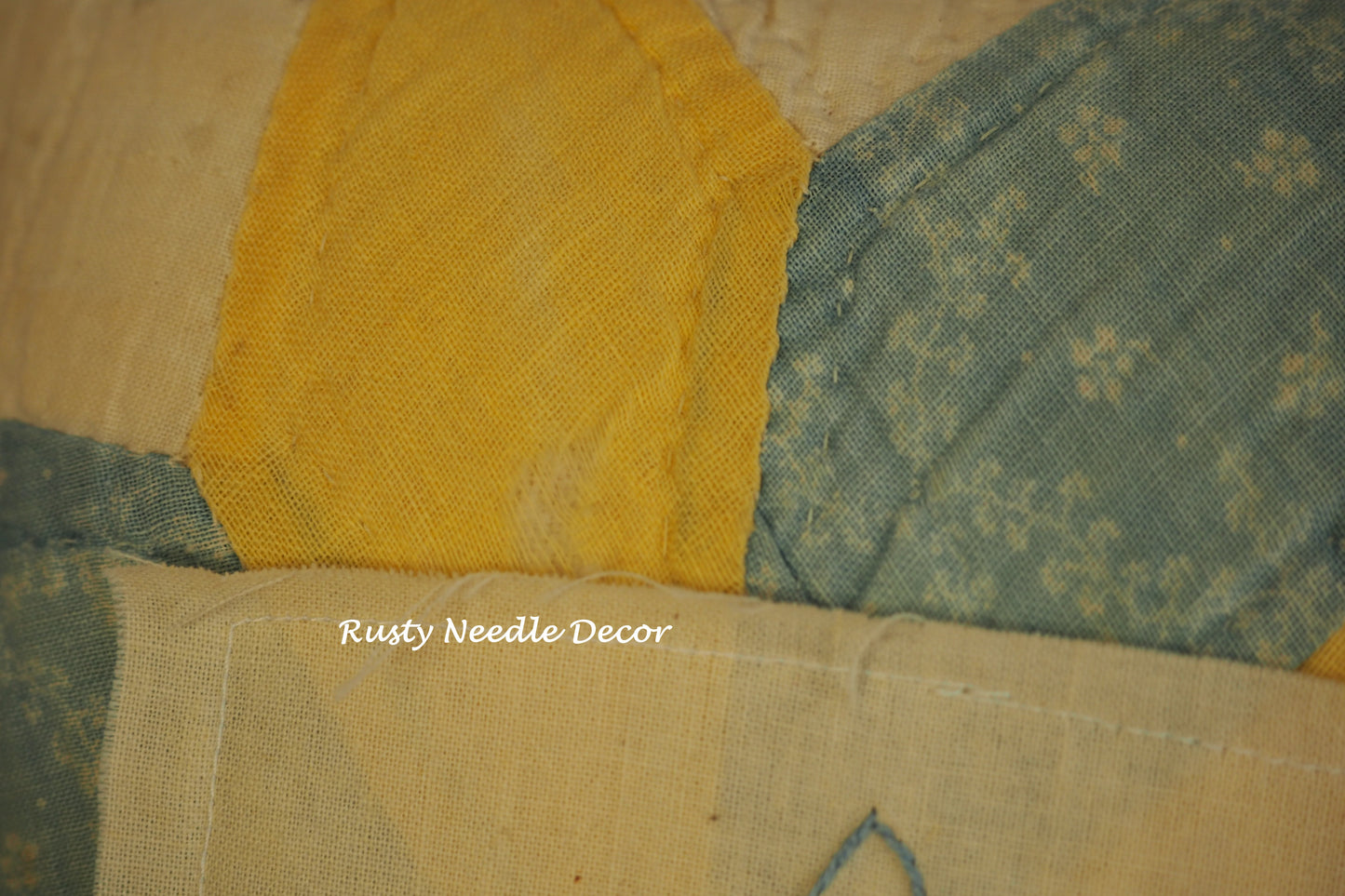 Handmade vintage quilt embroidered Dove pillow