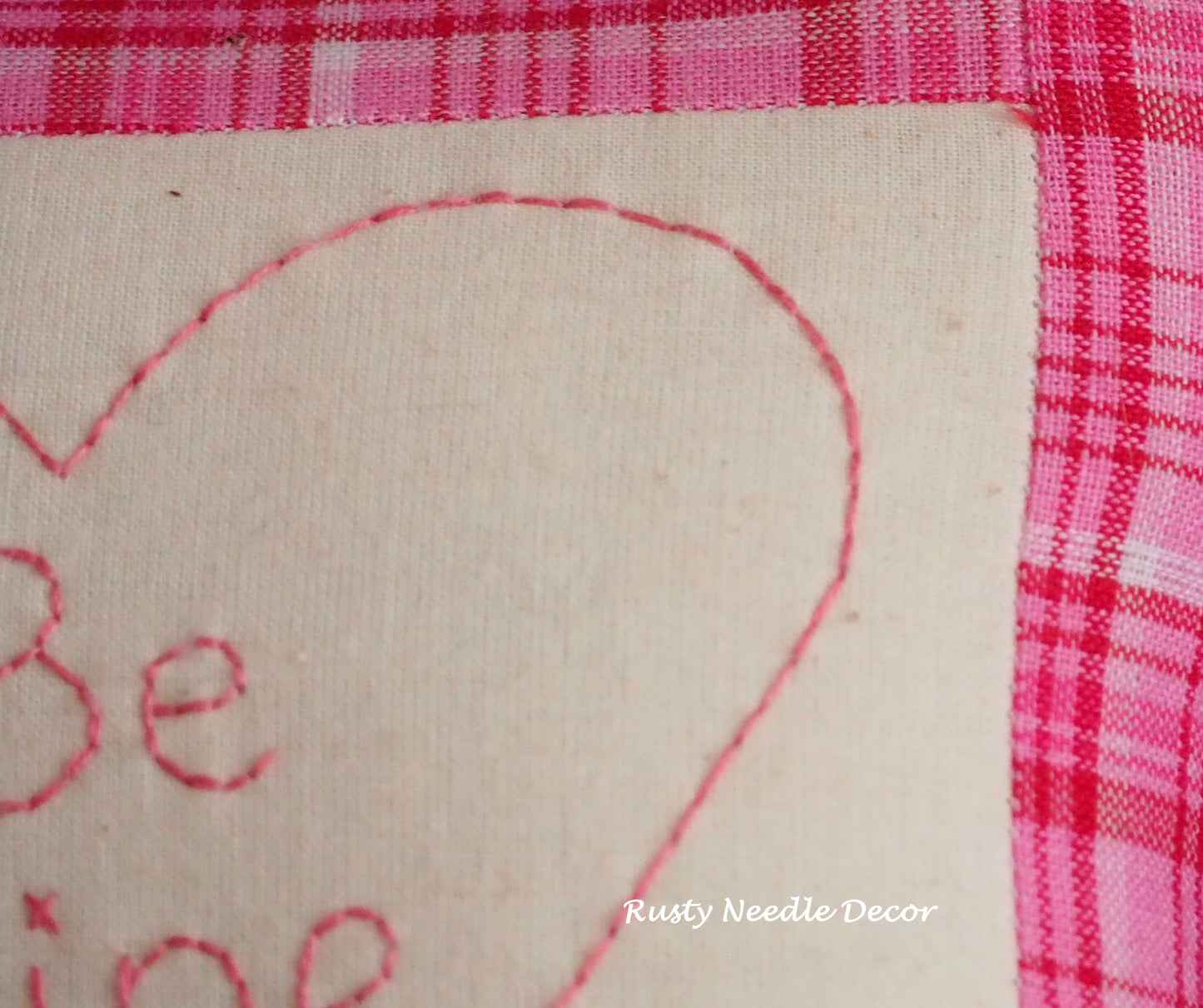 Hand Embroidered Be Mine Pillow