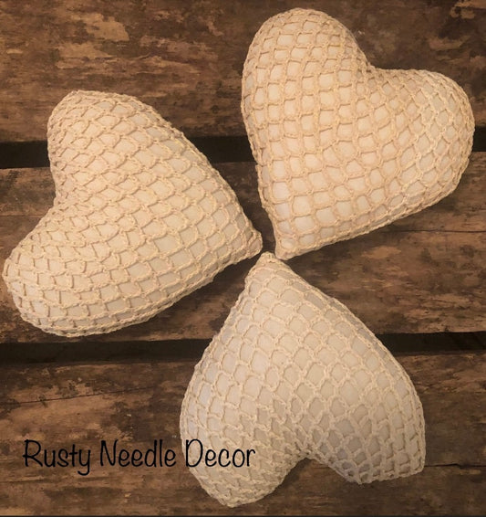 Vintage Doily Stuffed Hearts