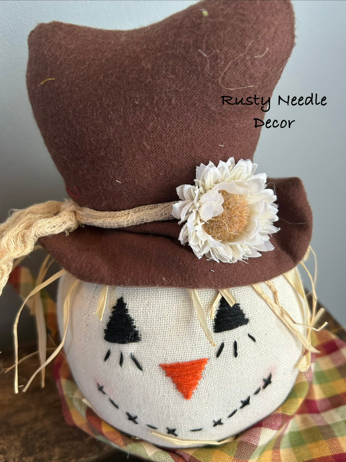 Hand Made Stuffed Scarecrow Head