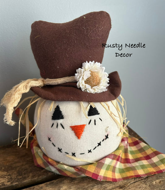 Hand Made Stuffed Scarecrow Head