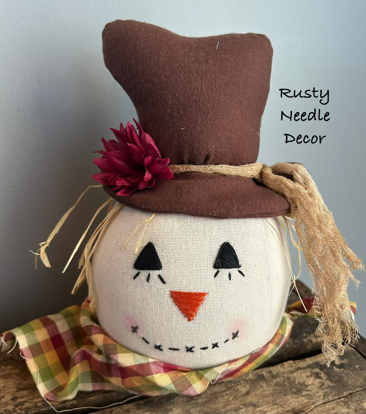 Hand Made Stuffed Scarecrow Head
