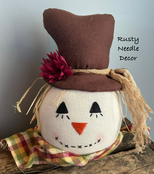 Hand Made Stuffed Scarecrow Head