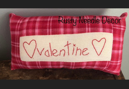 Valentine Pillow Hand Embroidered