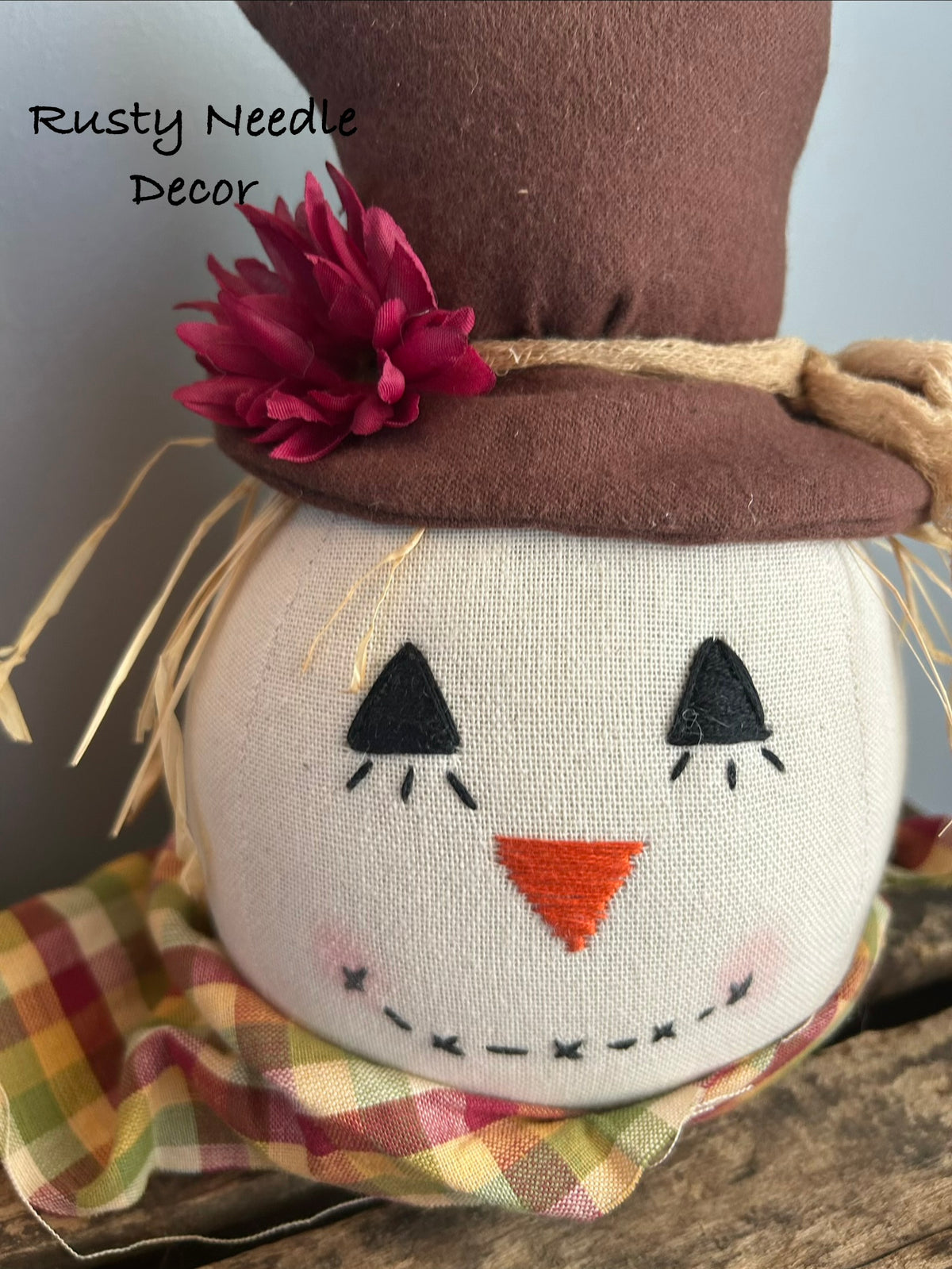 Hand Made Stuffed Scarecrow Head