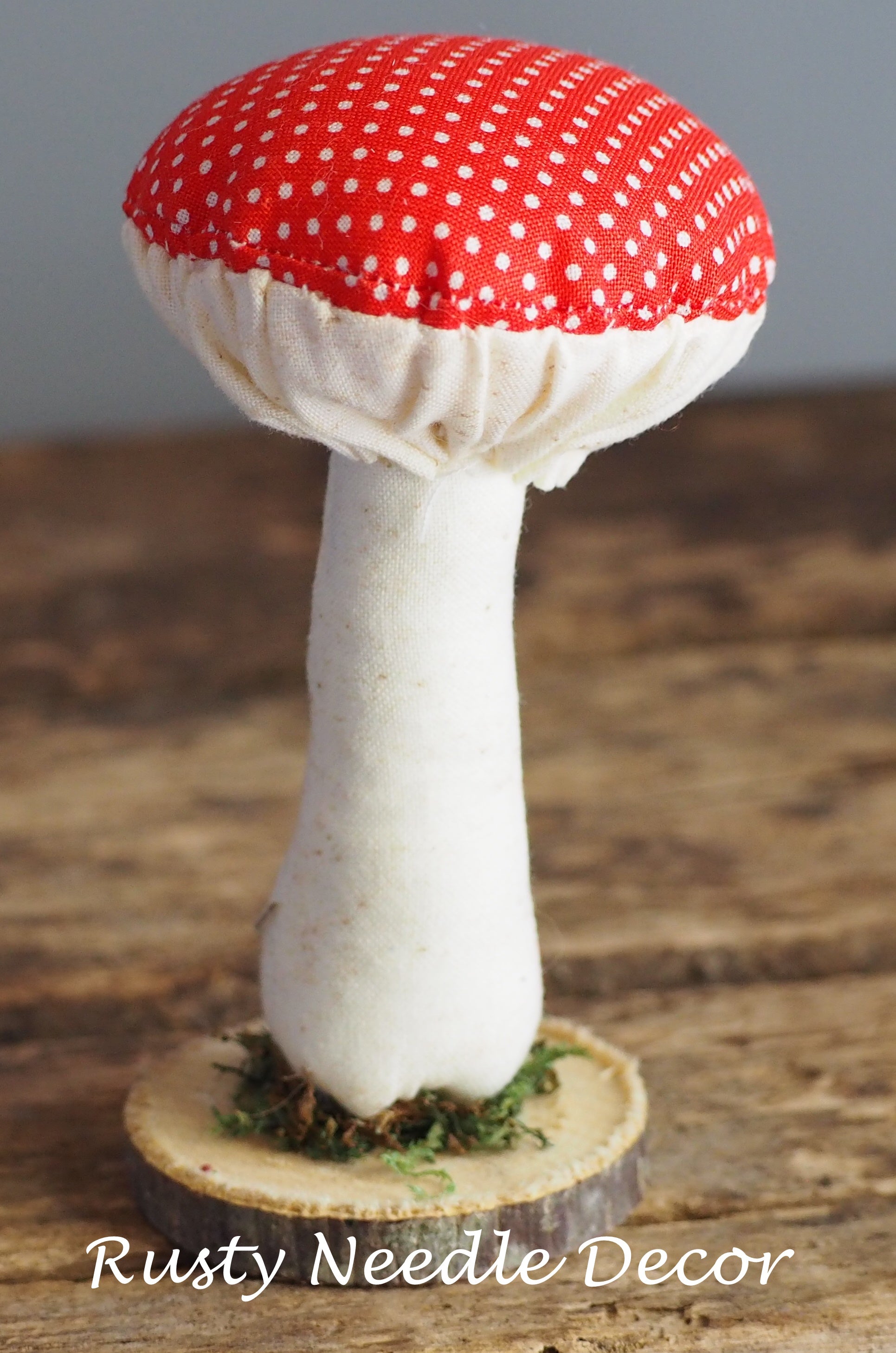 Handmade Stuffed Fabric Mushroom – Rusty Needle Decor