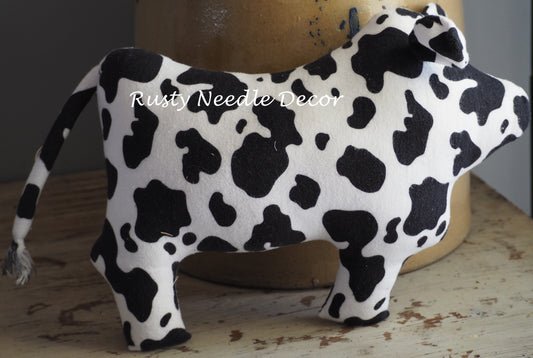 Hand Made Stuffed Holstein Cow