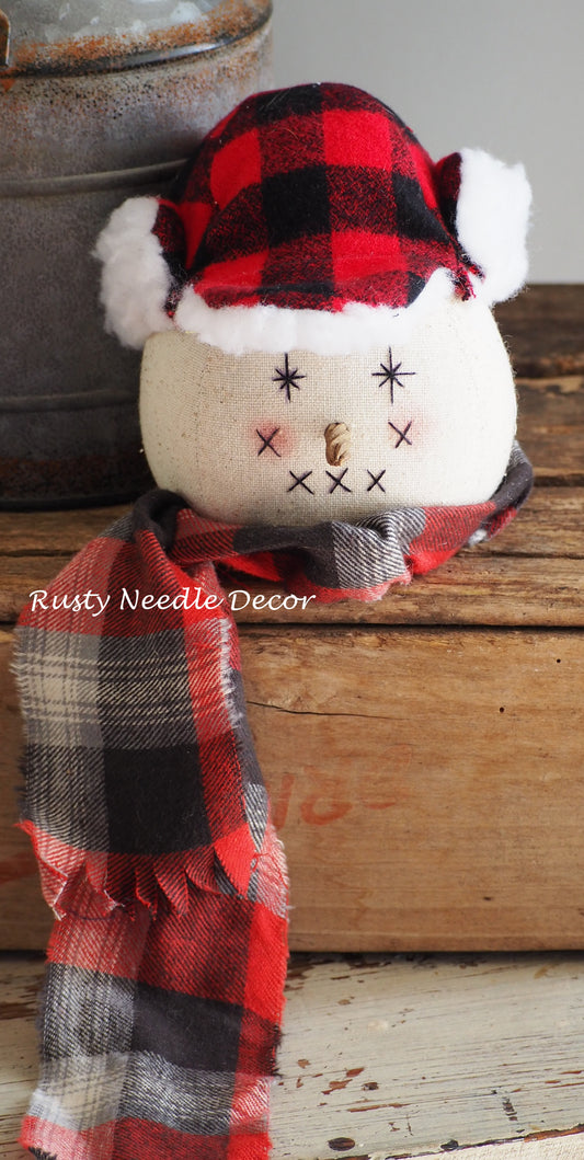 Handmade Stuffed Snowman Head