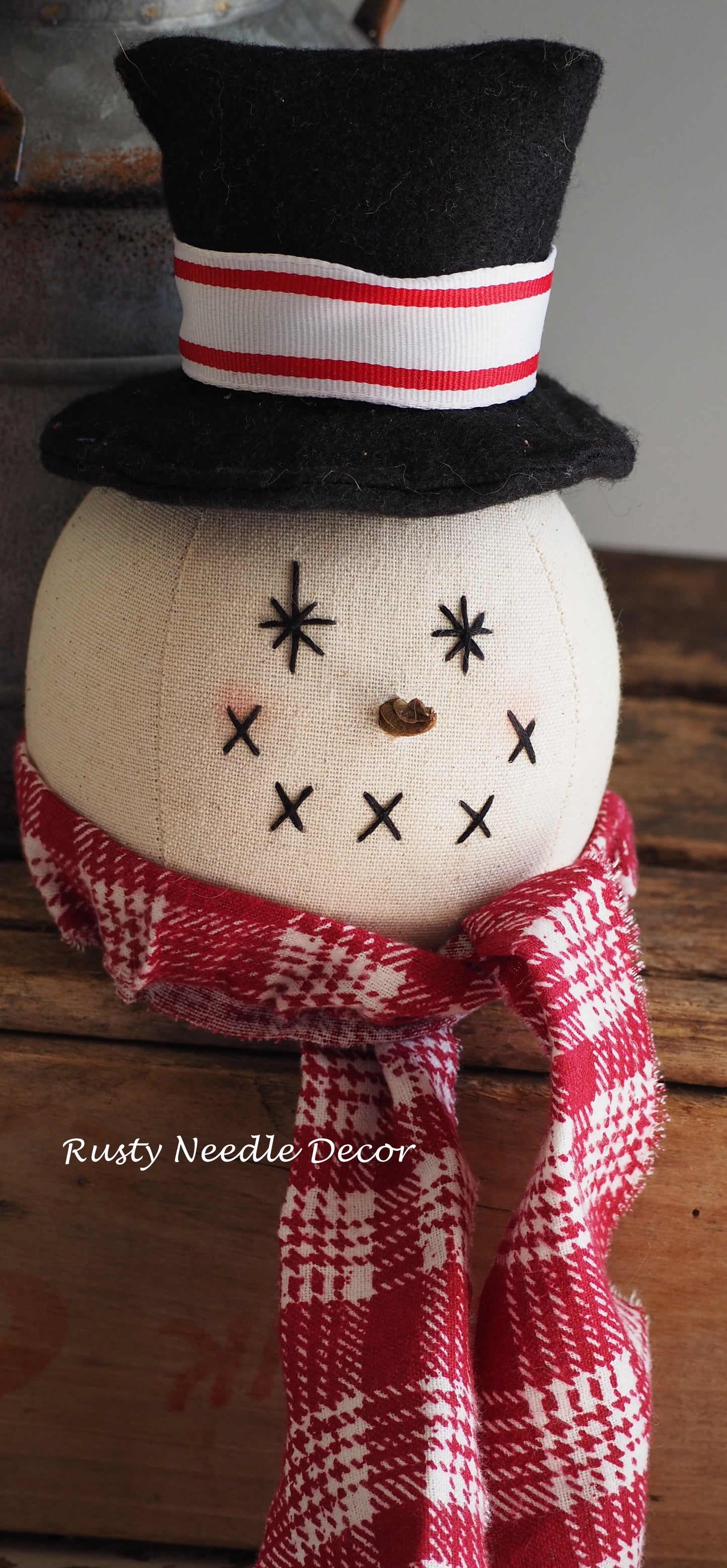 Handmade Stuffed Snowman Head