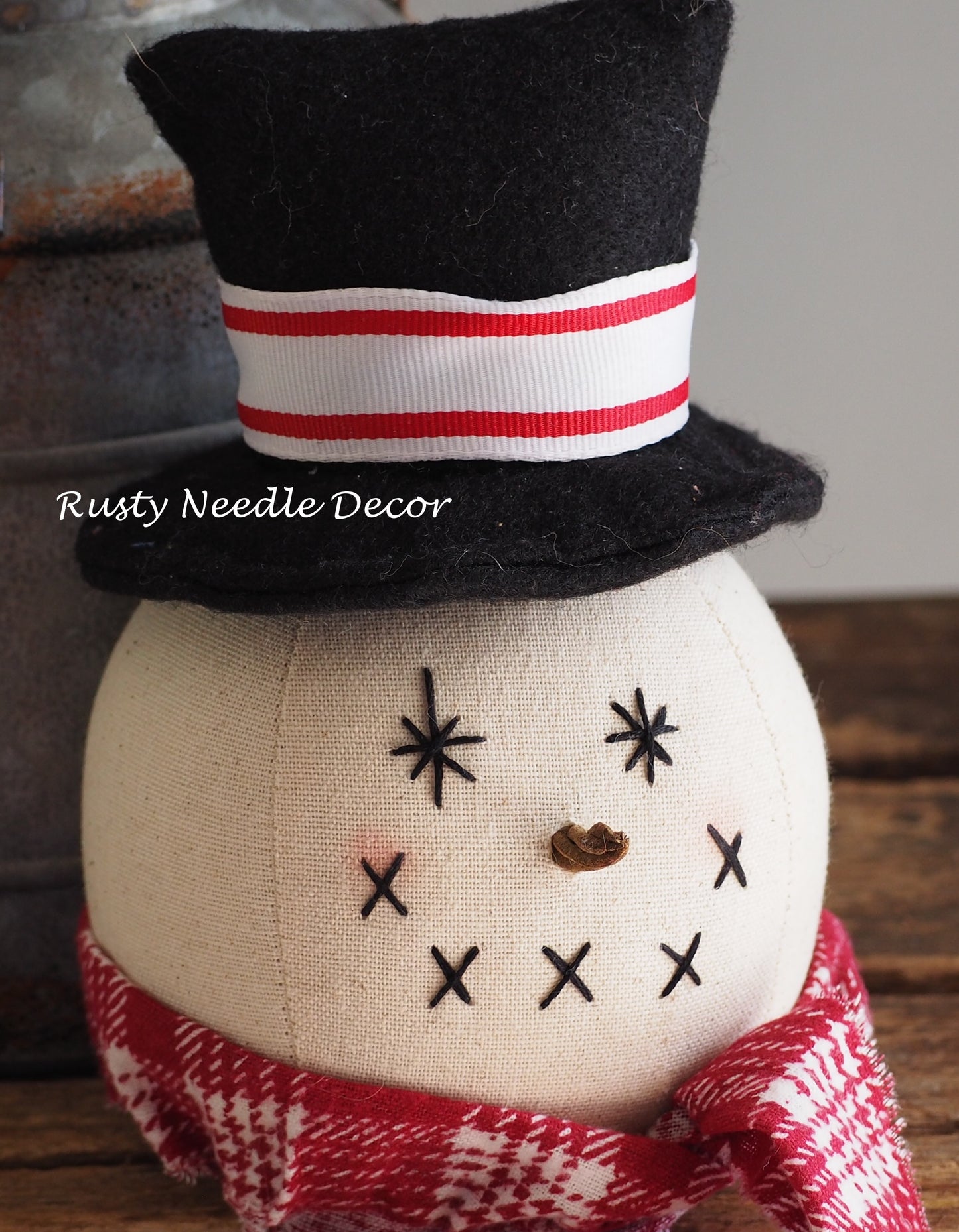 Handmade Stuffed Snowman Head