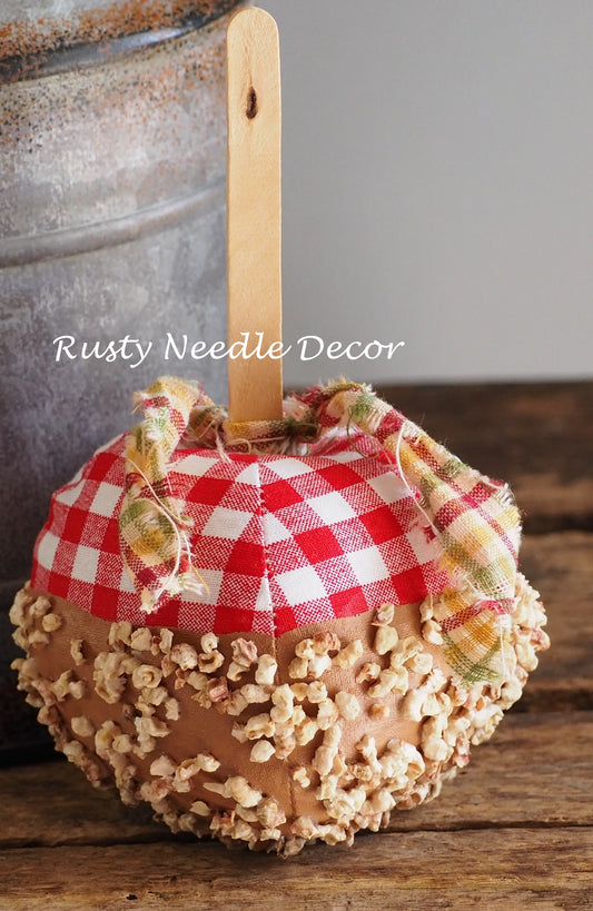 Hand Made Stuffed Fabric Caramel Apple