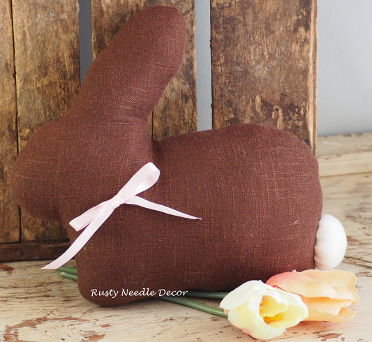 Hand Made Stuffed Chocolate Bunny Rabbit