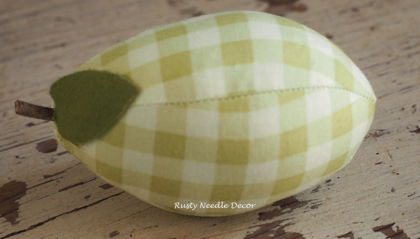 Handmade Stuffed Fabric Lime