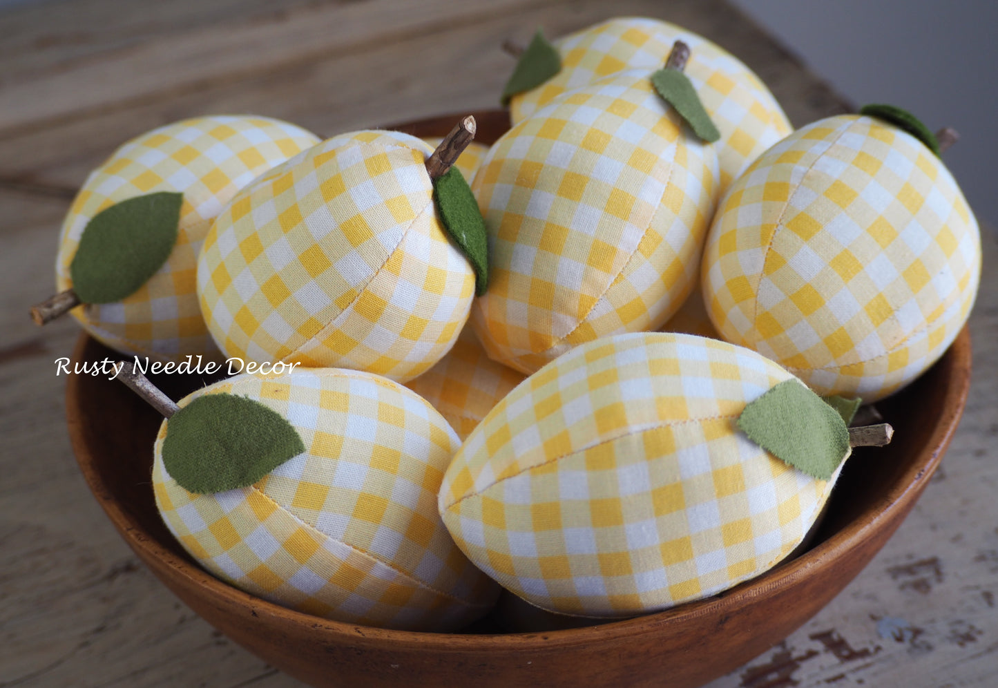 Handmade Stuffed Fabric Lemons