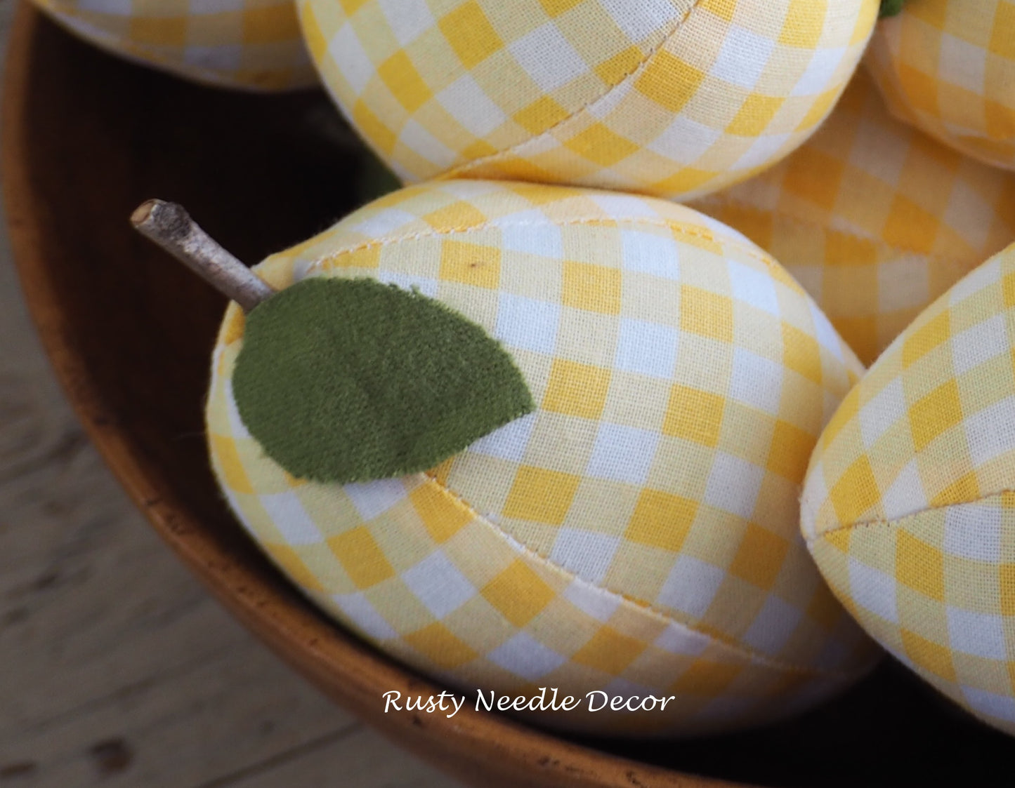 Handmade Stuffed Fabric Lemons