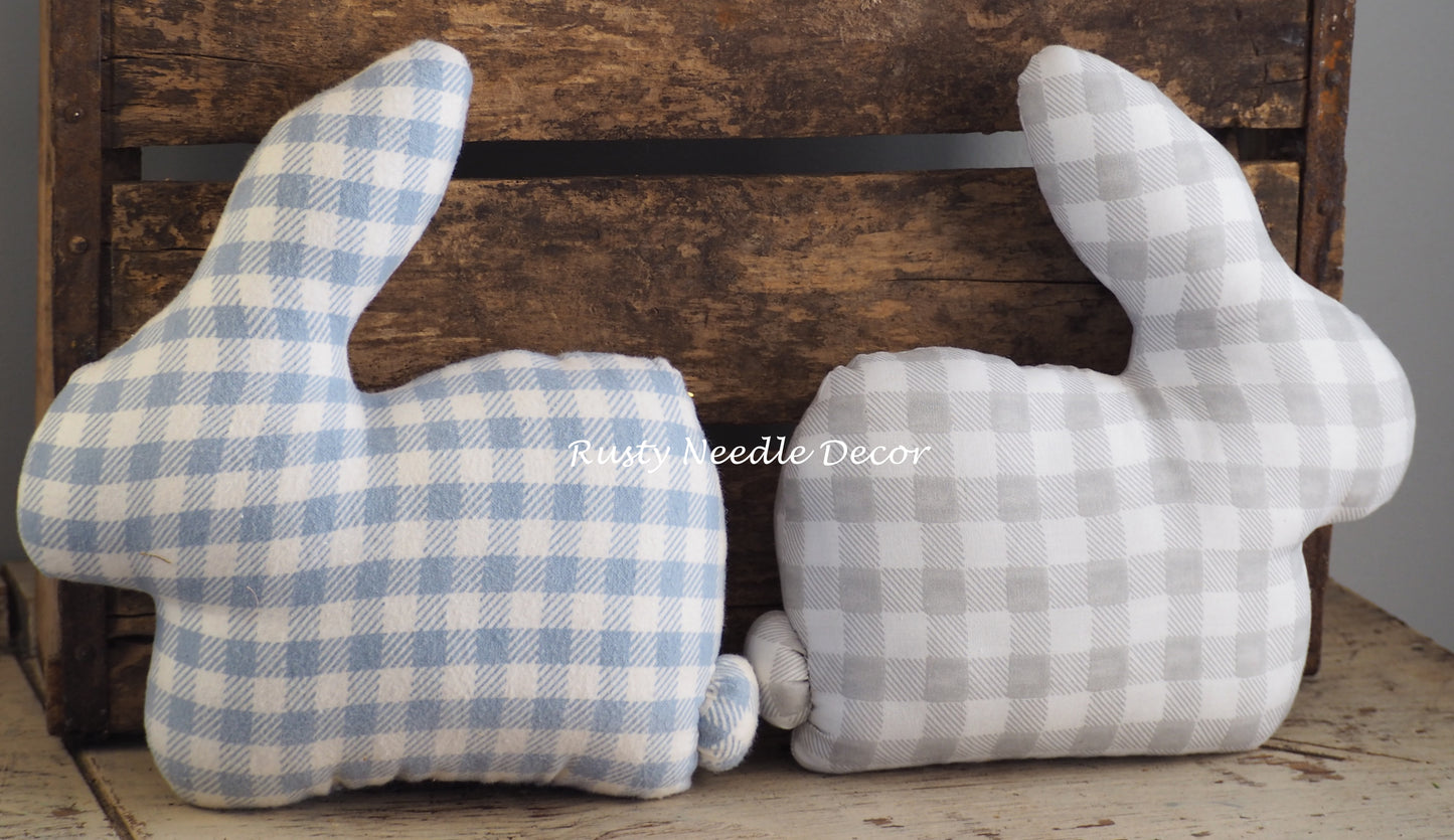 Large Plaid Spring Bunny Rabbit Handmade