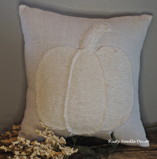 Fall Vintage Chenille Pumpkin Pillow