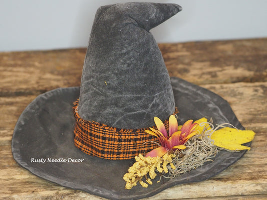 Decorated Fabric Witch Hat