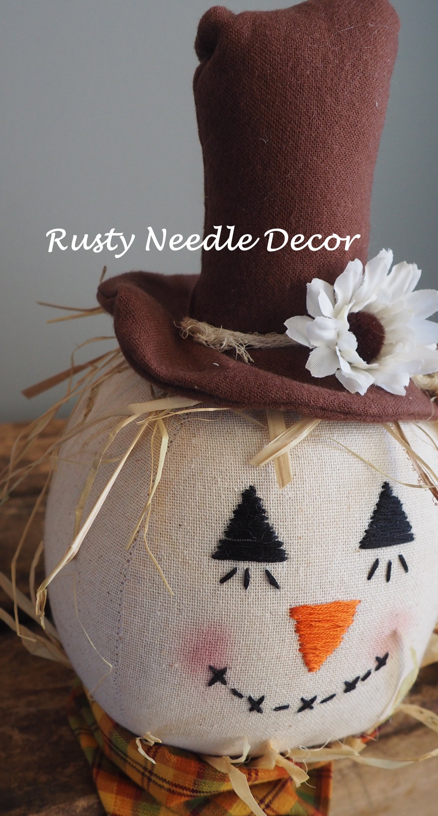 Hand Made Stuffed Scarecrow Head