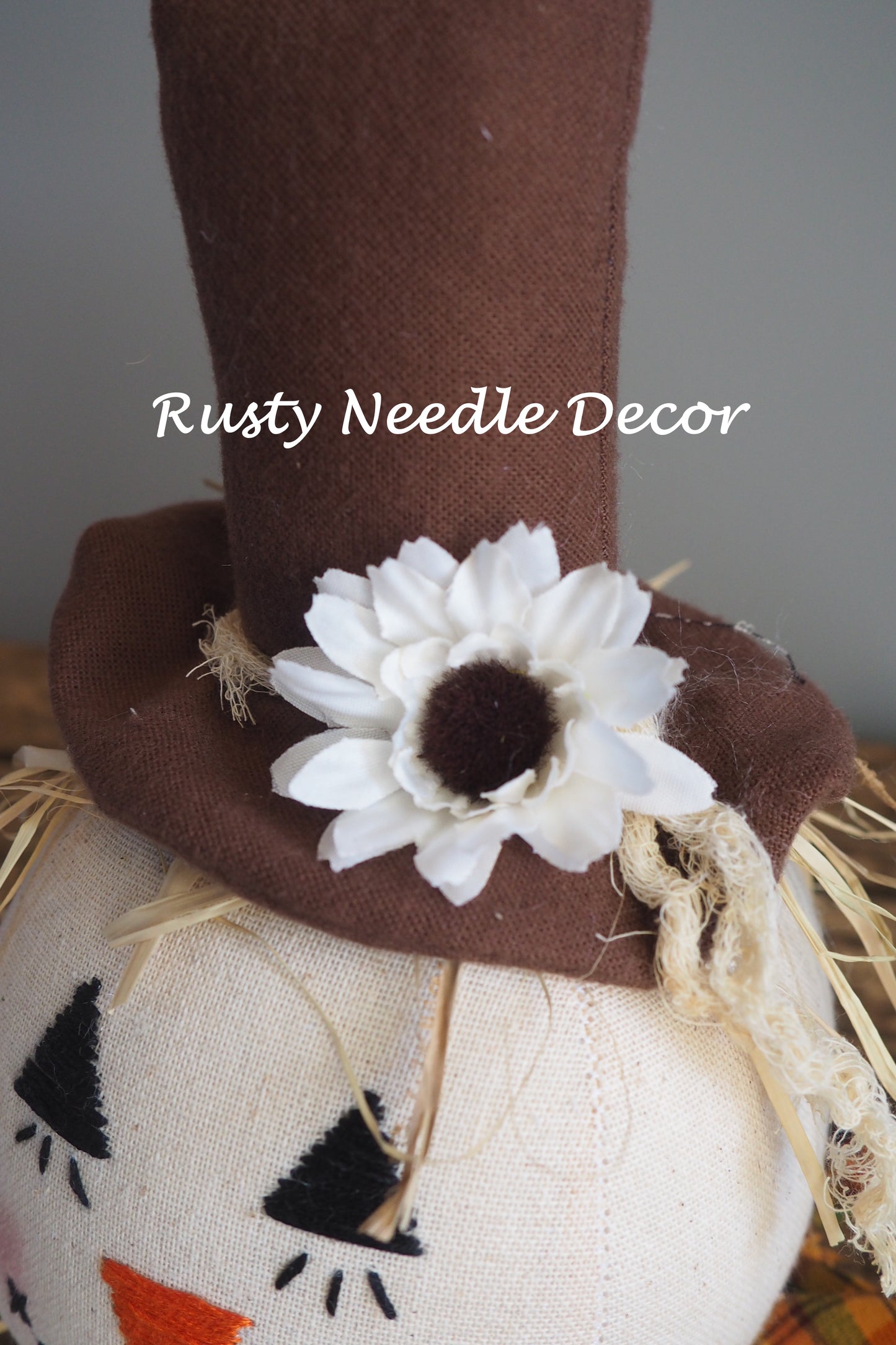 Hand Made Stuffed Scarecrow Head