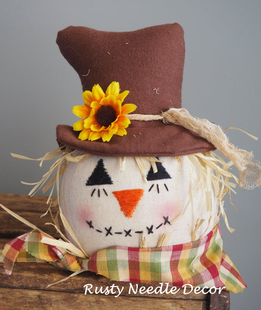 Hand Made Stuffed Scarecrow Head