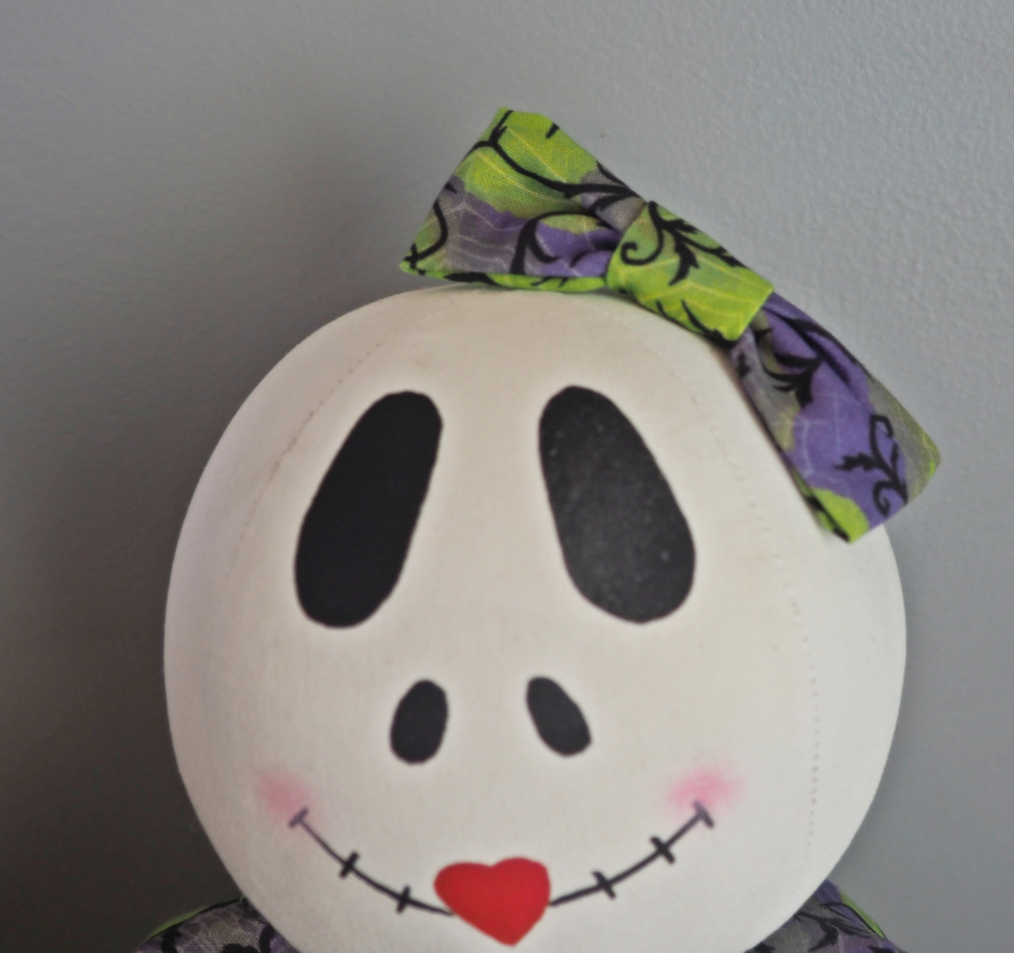 Hand Made Stuffed Halloween Ms. Skeleton Doll