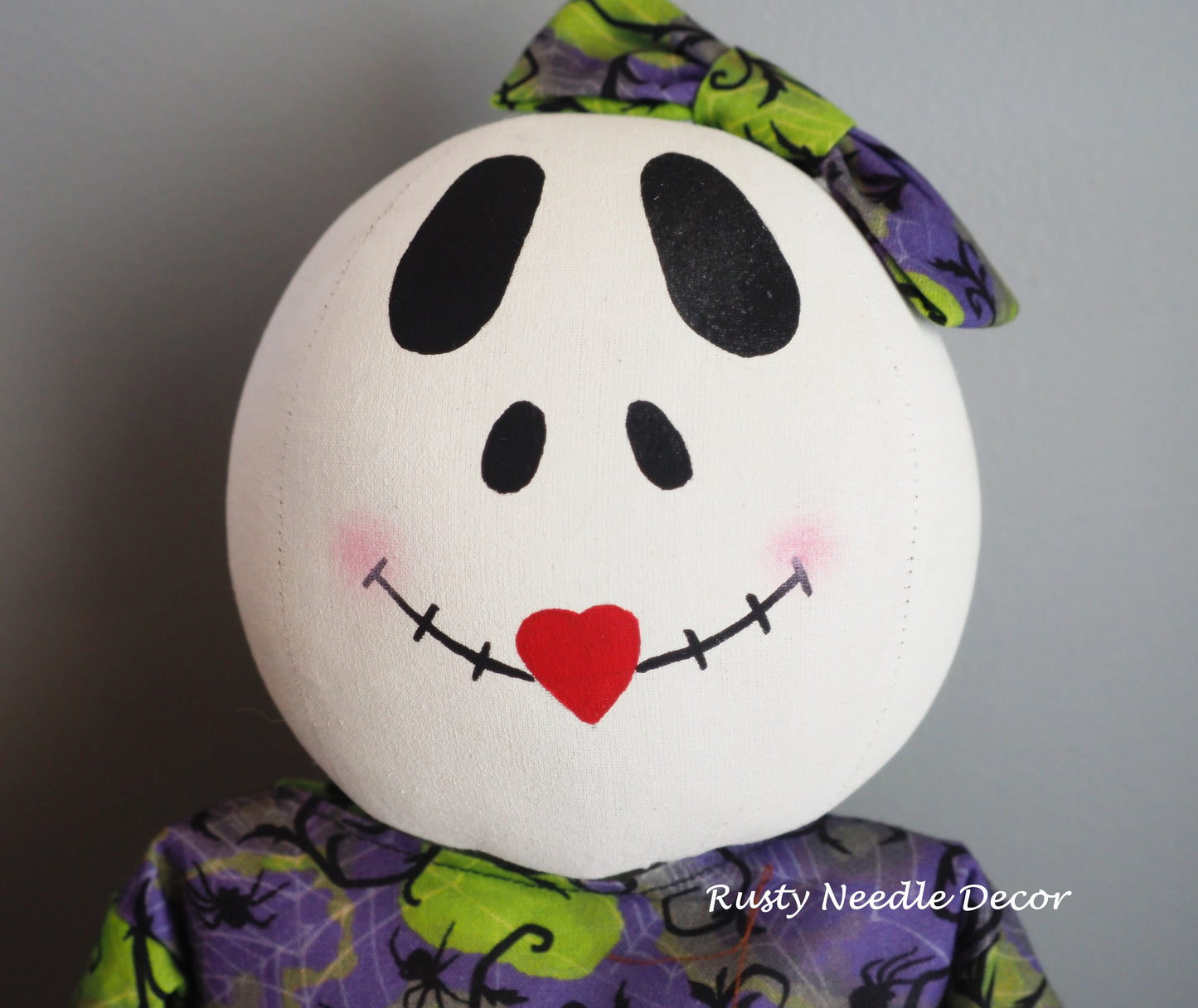 Hand Made Stuffed Halloween Ms. Skeleton Doll