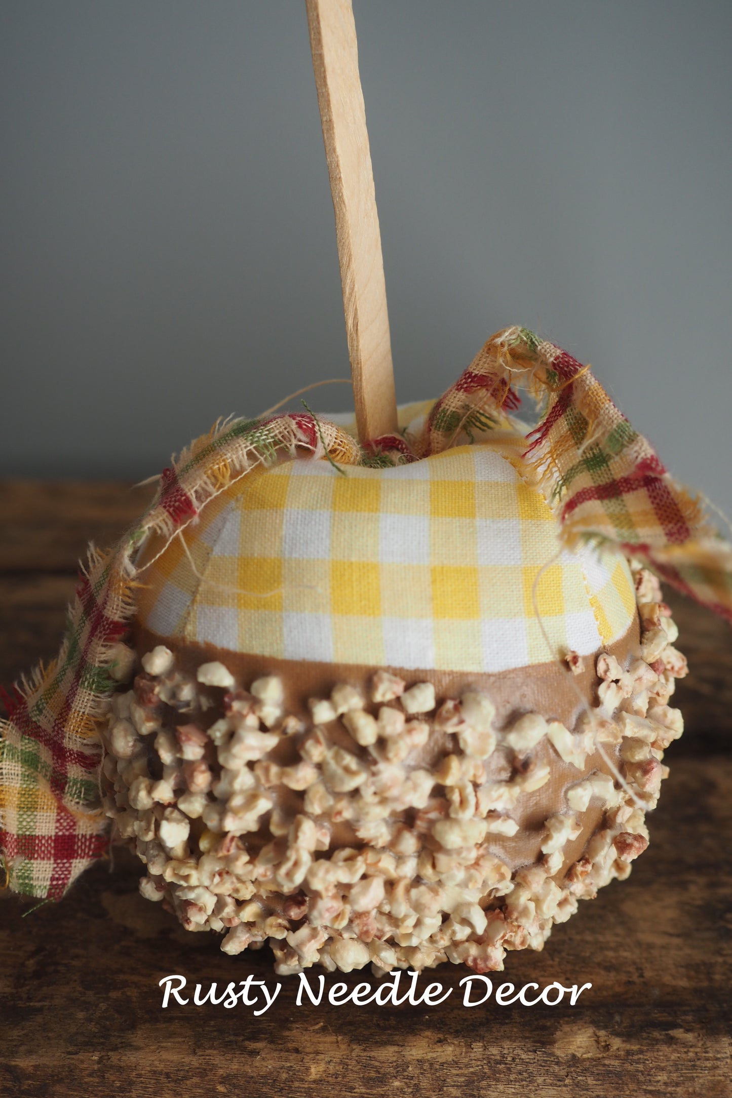 Hand Made Stuffed Fabric Caramel Apple Yellow