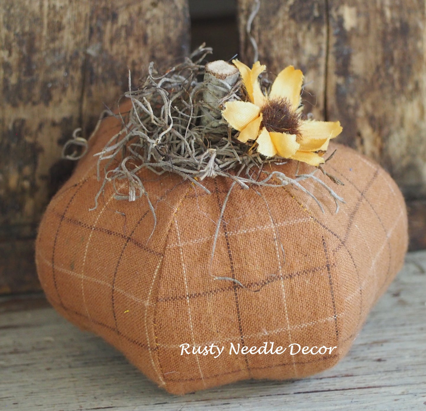 Hand Made Stuffed Fall Decorated Pumpkin